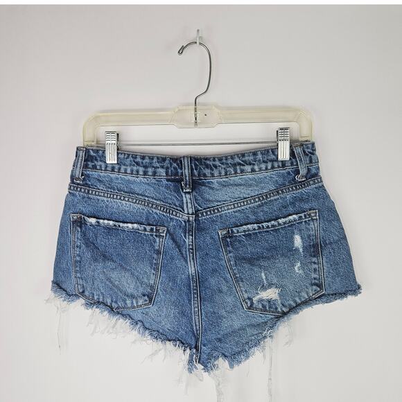 Vervet for Altar'd State Distressed High Rise Denim Shorts Size 29 Cutoff Frayed - Picture 2 of 12